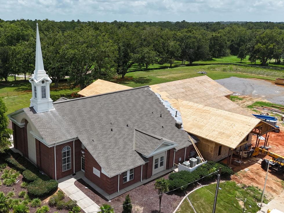 Chapel addition under construction, Foley, Alabama